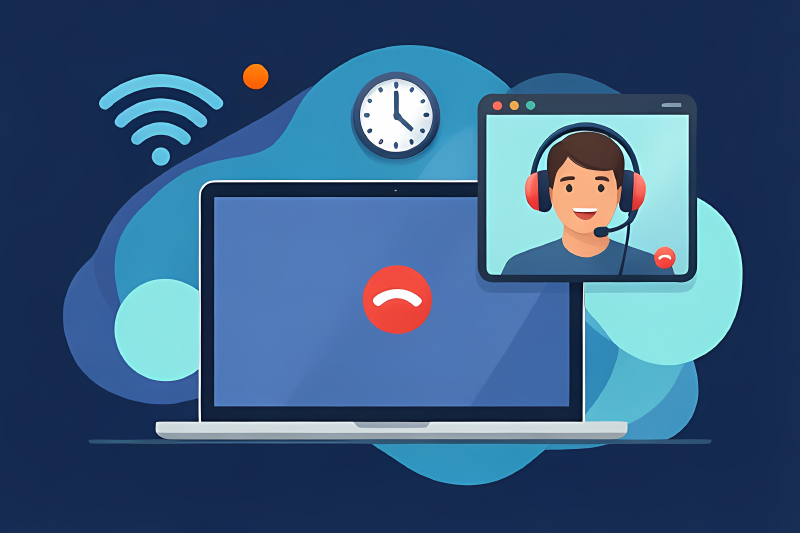 Stylized illustration of the technical requirements for online A1 German lessons